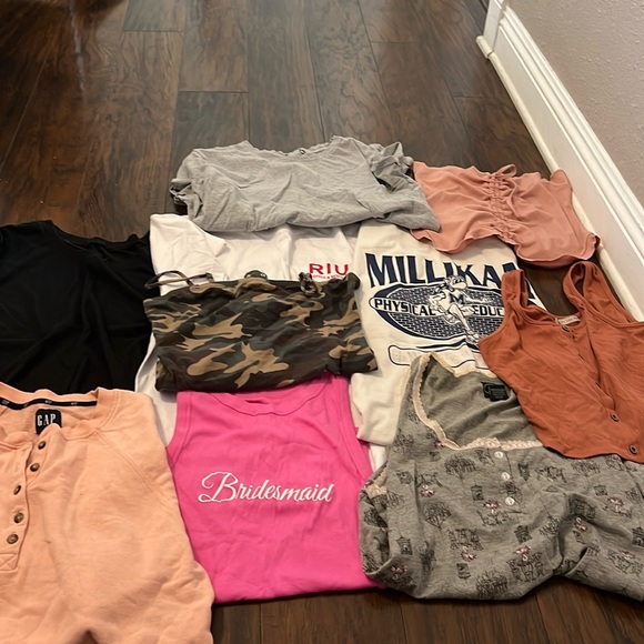 Tops - Bundle of 10 different style of shirts/tops.